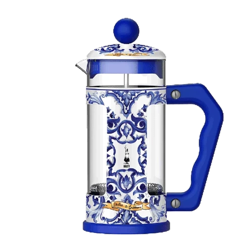 Bialetti Dolce&Gabbana French Press Plunger Cafetiere Blu Mediterraneo